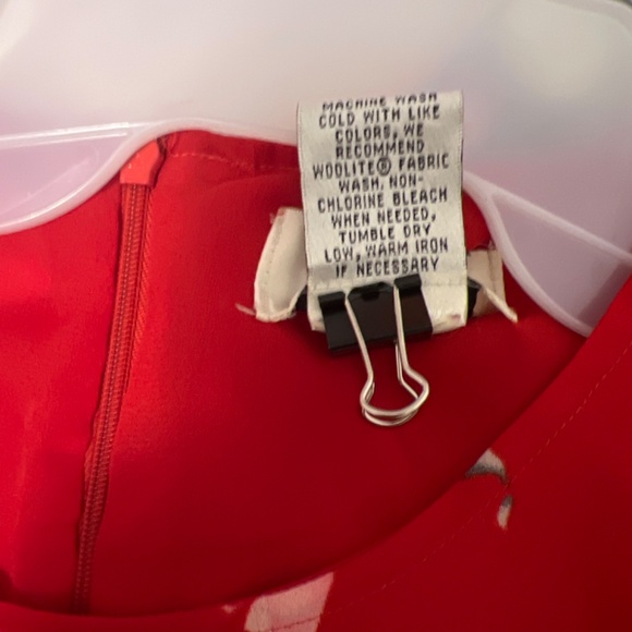 Outfit J P R Red with Flower Print 100% Polyester Sleeveless Shift Dress Size S - Picture 7 of 7